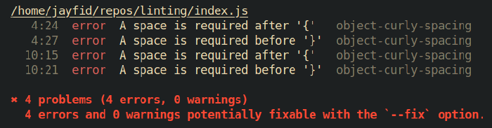 4 linting errors
